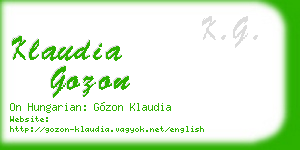klaudia gozon business card