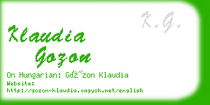 klaudia gozon business card